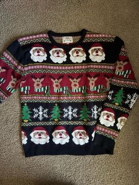 Daisys Boutique Red, Green & Black Holiday Crewneck Sweater